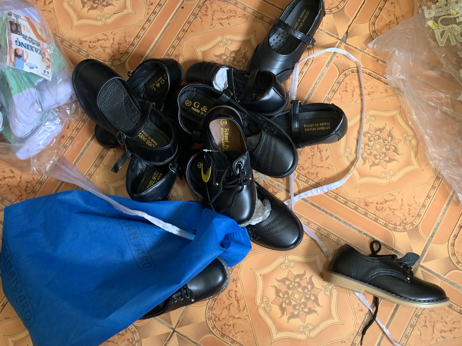 Donated school shoes