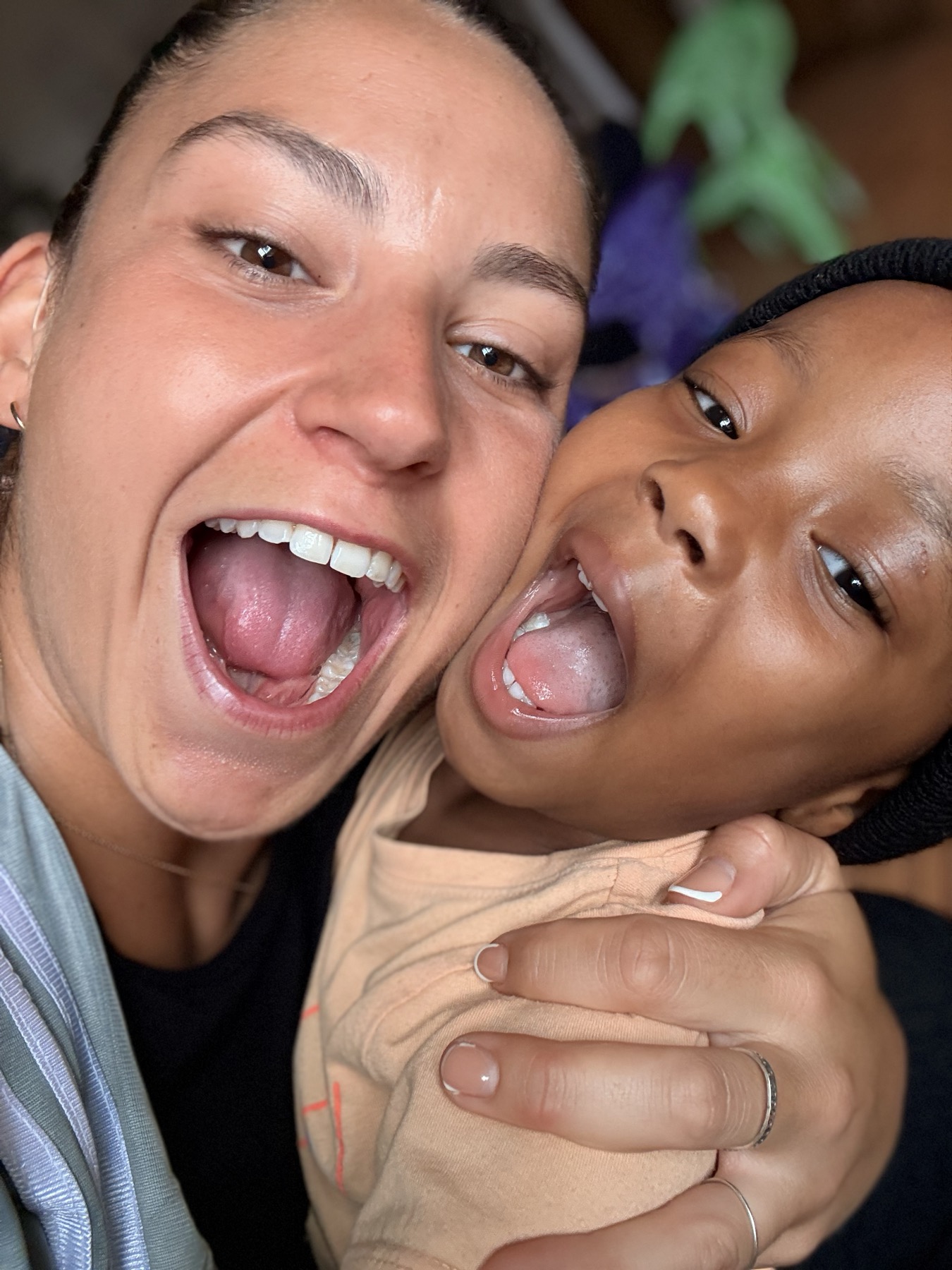 A joyful moment with a pupil